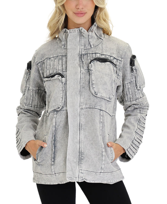 Denim Cargo Jacket view 1