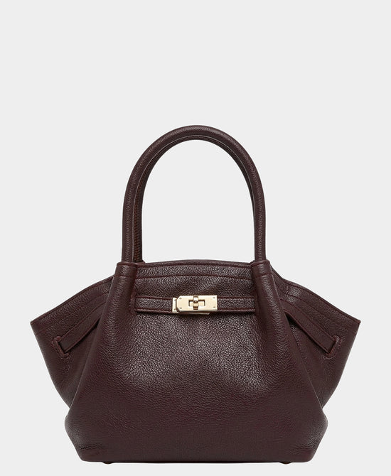 
Faux Leather Handbag in BURGUNDY view 1