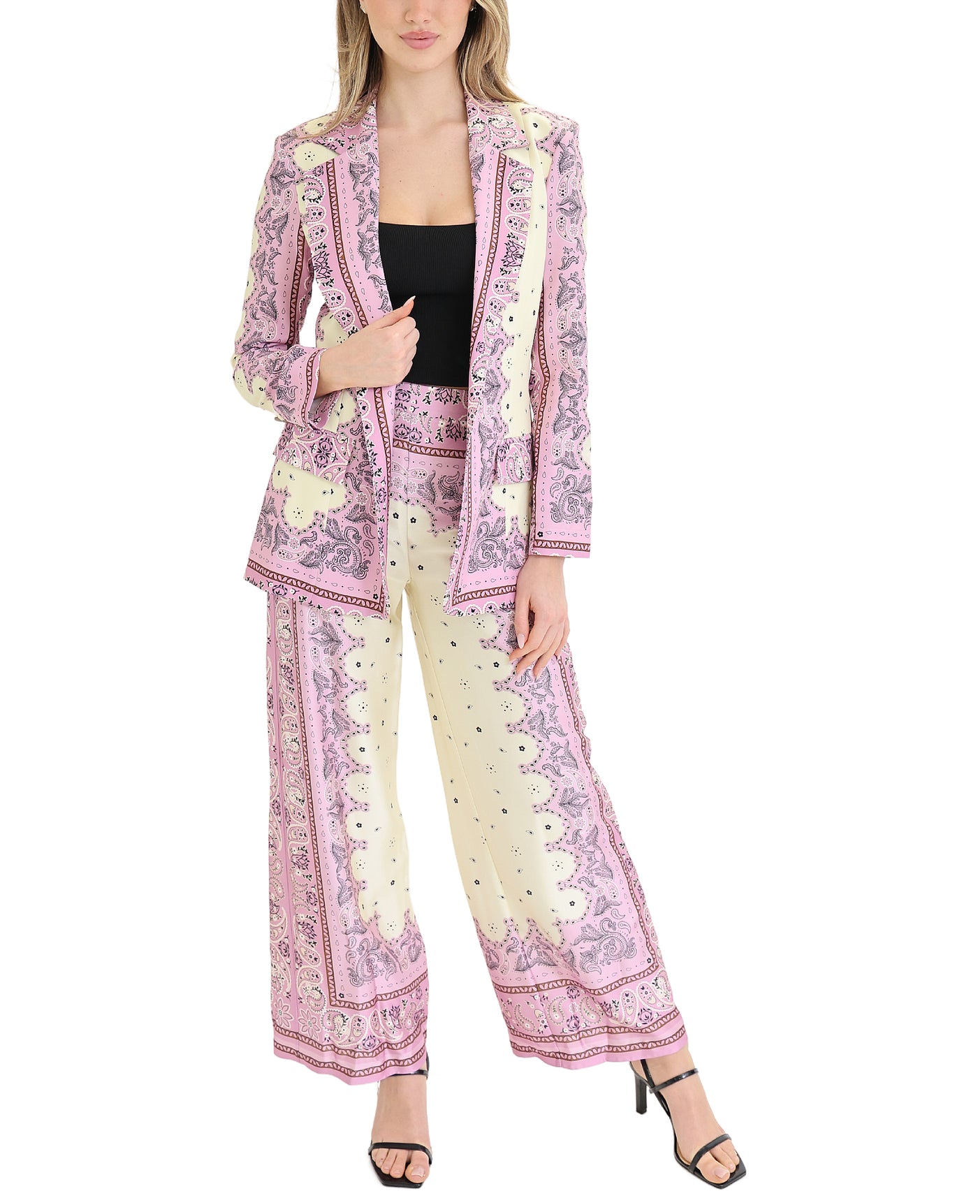 Bandana Print Blazer & Pant Set- 2 Pc Set view 1