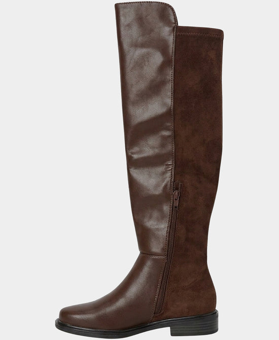 
Mixed Media Over The Knee Boot in BROWN view 2