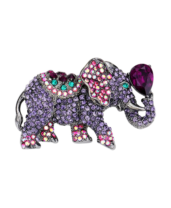 Stone Embellished Elephant Brooch view 1