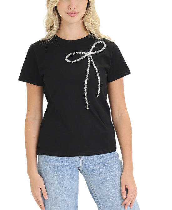 Tee w/ Rhinestone Bow view 1