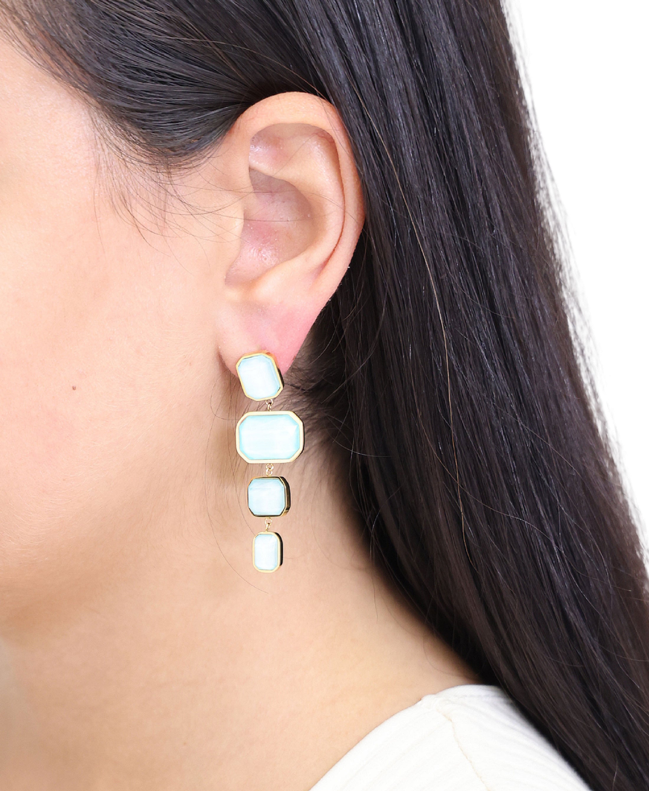 Rectangle Drop Earrings – FOX'S - Online