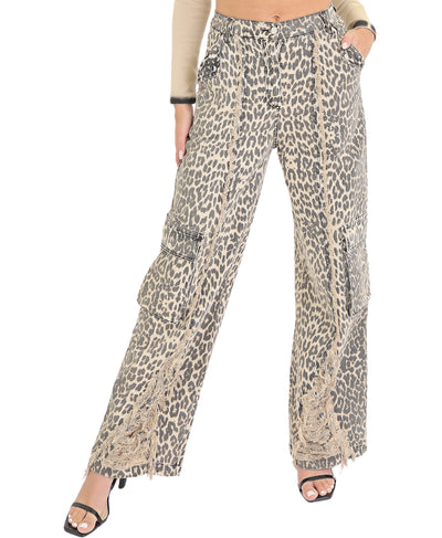 Leopard Cargo Jeans image 1