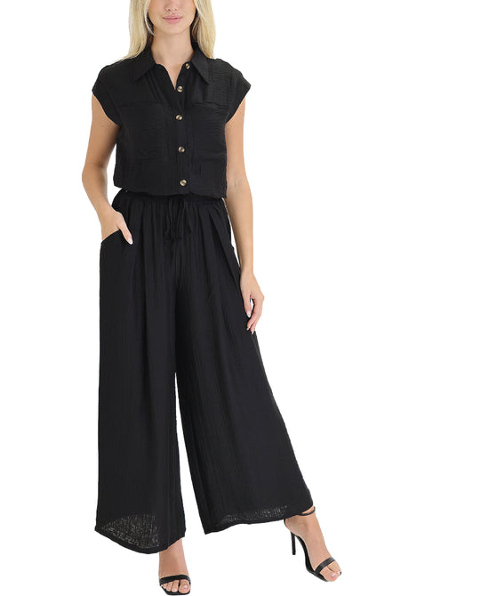 Top & Wide Leg Pants Set- 2 Pc Set view 