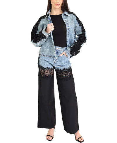 Denim Jacket w/ Lace image 2