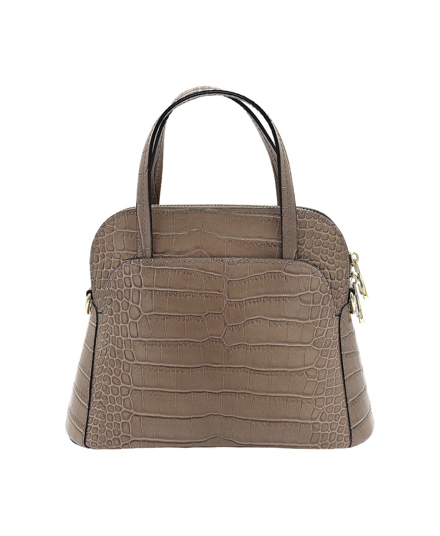 Crocodile Embossed Leather Handbag view 1