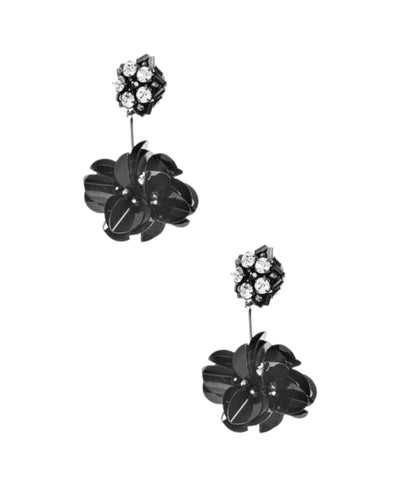 Flower Beaded & Crystal Drop Earrings image 1