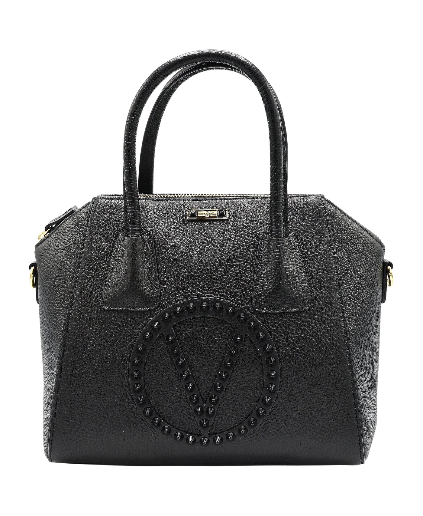 Leather Pointed Stud Logo Handbag view 1