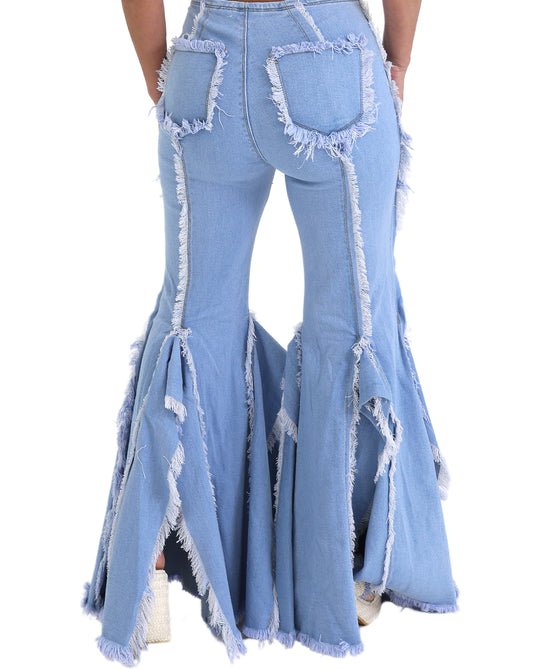 Flare Jeans w/ Frayed Detail view 2