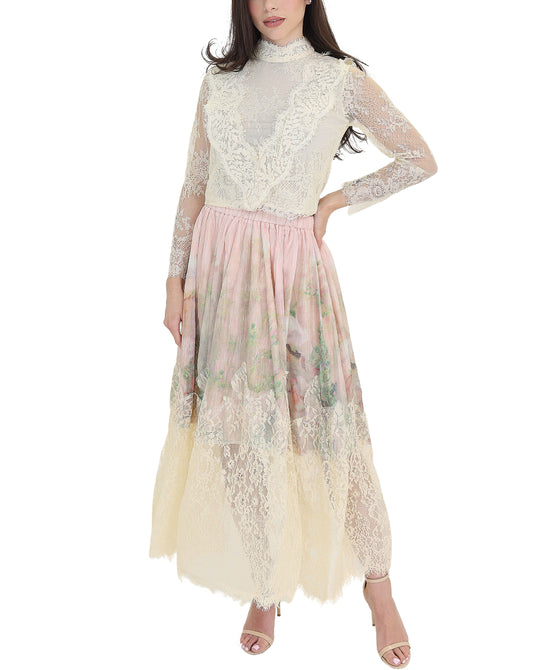 Lace Blouse & Midi Skirt Set- 2 Pc Set view 