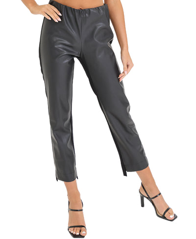 Faux Leather Pants w/ Step Up Hem image 1