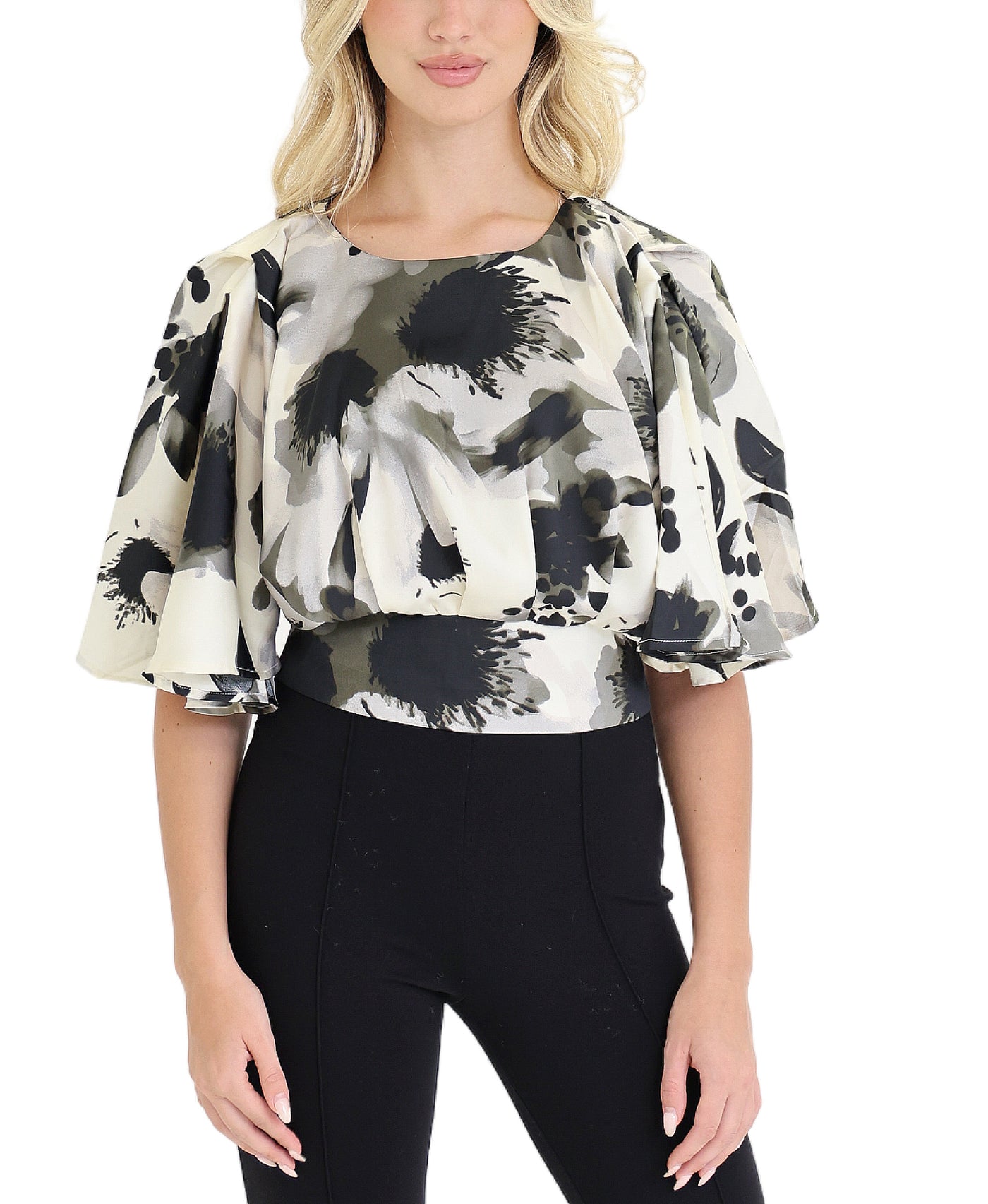 Printed Satin Blouse view 1