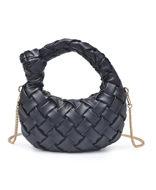 Woven Vegan Leather Handbag view 