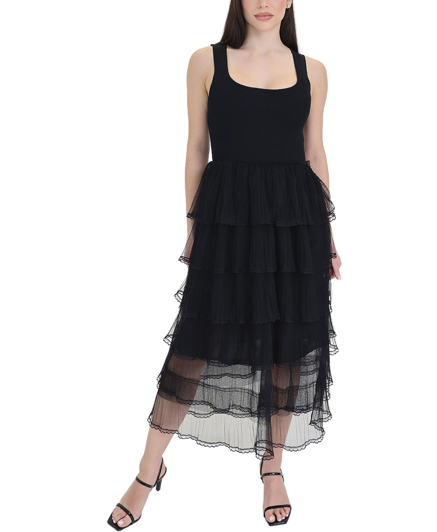 Knit Dress w/ Tulle Detail view 1