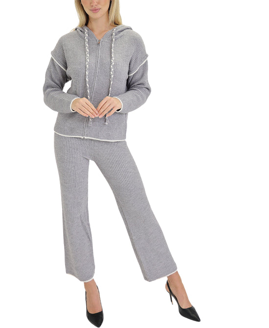 Hooded Cardigan & Pants Set- 2 Pc Set view 