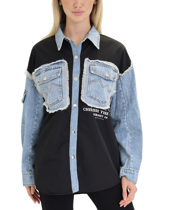 Top w/ Denim Trim view 