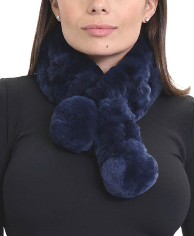 Fur Pull Thru Scarf w/ Poms image 1