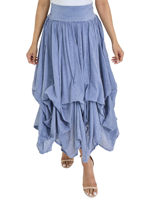 Hanky Hem Bubble Maxi Skirt view 