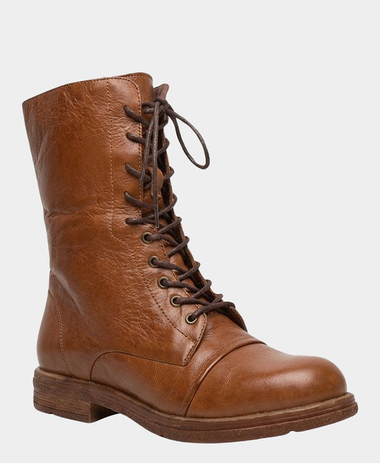
Leather Lace Up Boot in TAN view 1