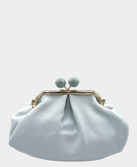 
Faux Leather Clutch Bag in LIGHT BLUE view 1