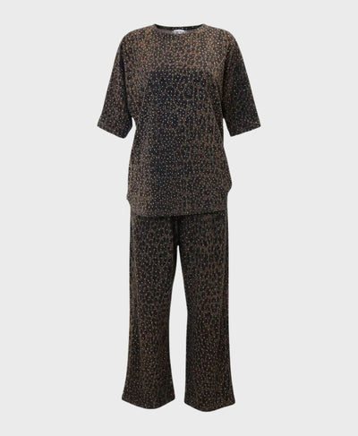 Leopard Print Tee & Pants Set w/ Crystals image 2