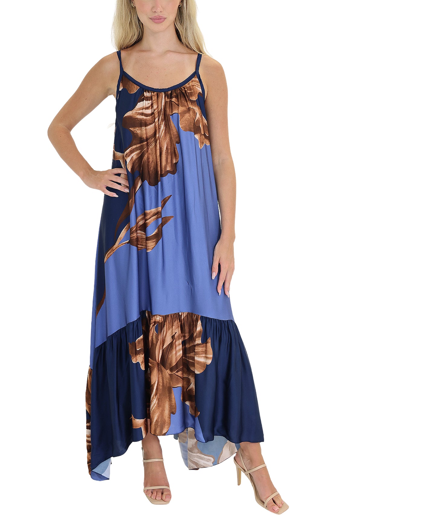 Printed Silk Maxi Dress view 1