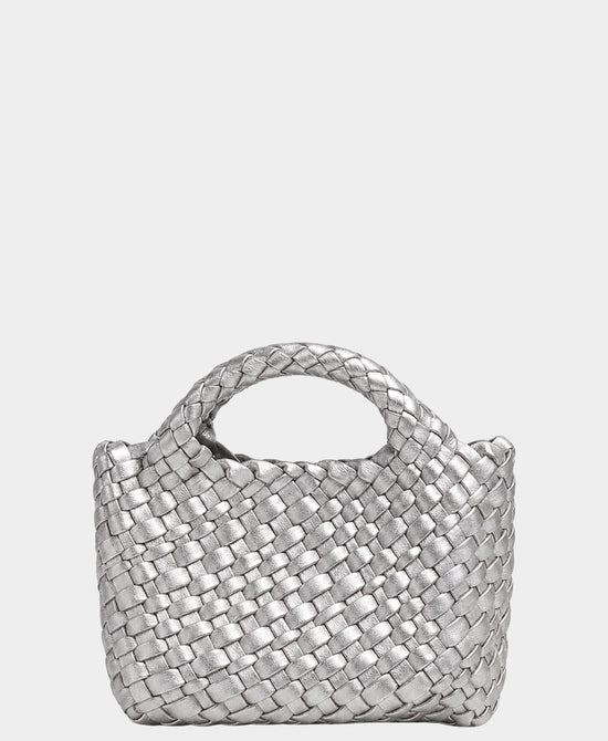 
2in1 Mini Woven Crossbody Bag in SILVER view 2