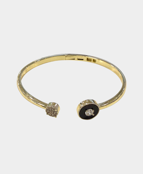 Cubic Zirconia Hinge Cuff Bracelet view 