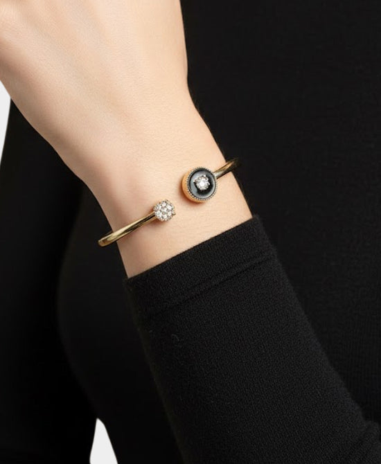 Cubic Zirconia Hinge Cuff Bracelet view 