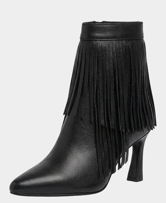 
Leather Bootie w/ Fringe in BLACK view 2