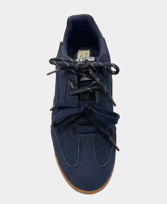 
Faux Suede Double Lace Sneaker in NAVY view 2