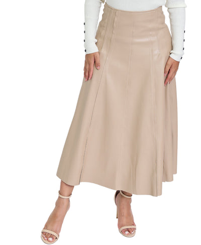 Faux Leather Midi Skirt image 1