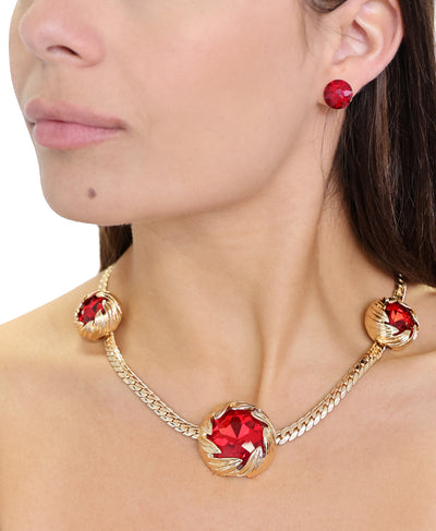 Jeweled Chain Necklace & Earring Set image 1