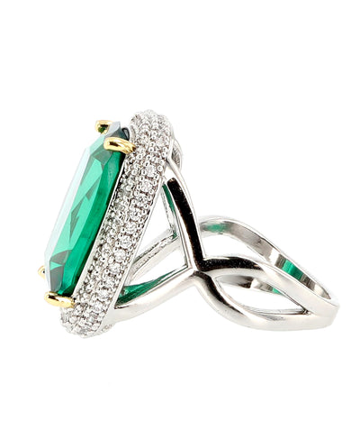 Emerald Green CZ Cocktail Ring image 2