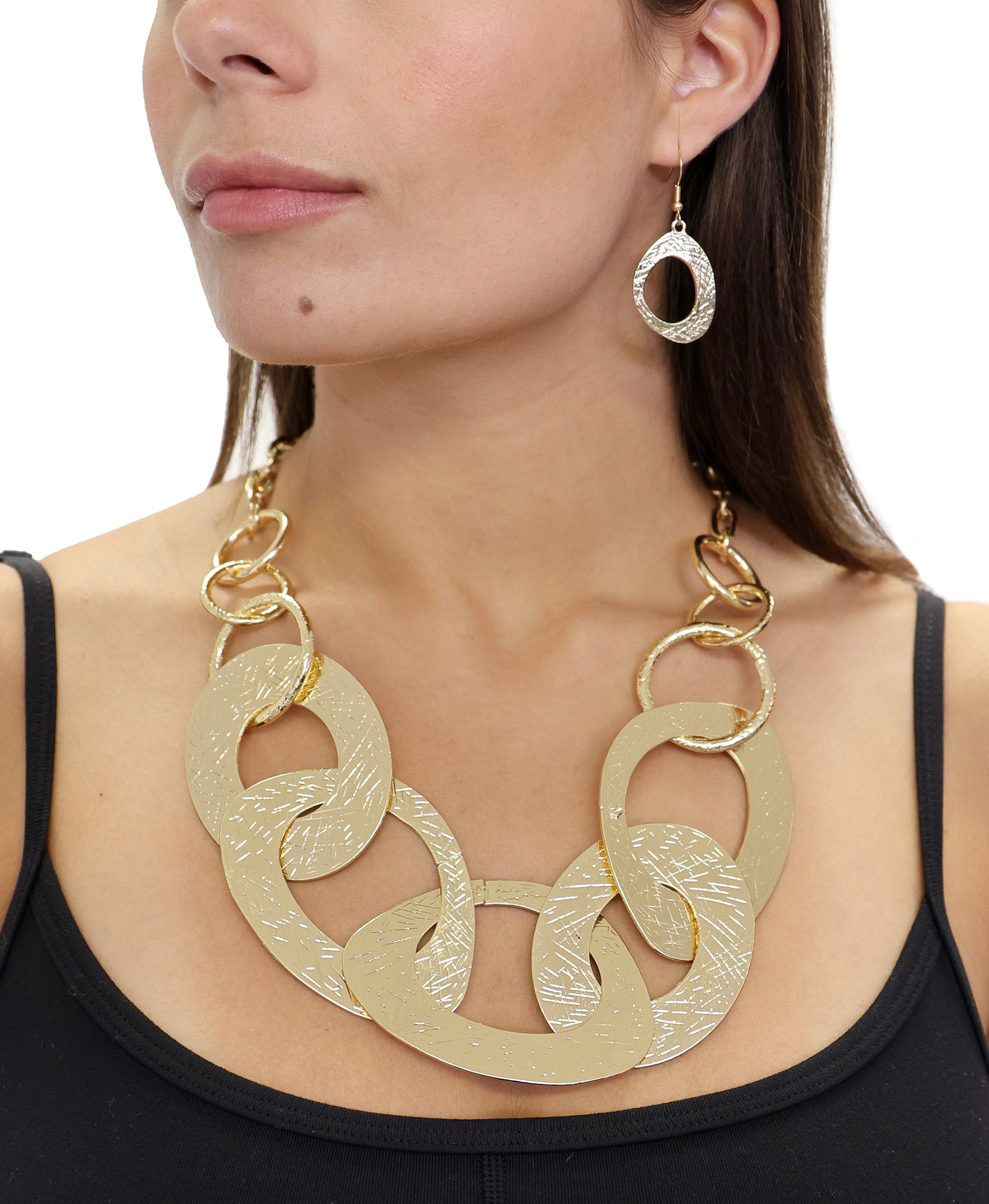 Oversized Link Necklace & Earring Set image 1