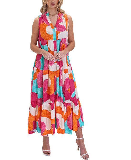 Printed Tiered Maxi Dress view 1