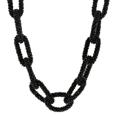 Long Beaded Chain Link Necklace image 1