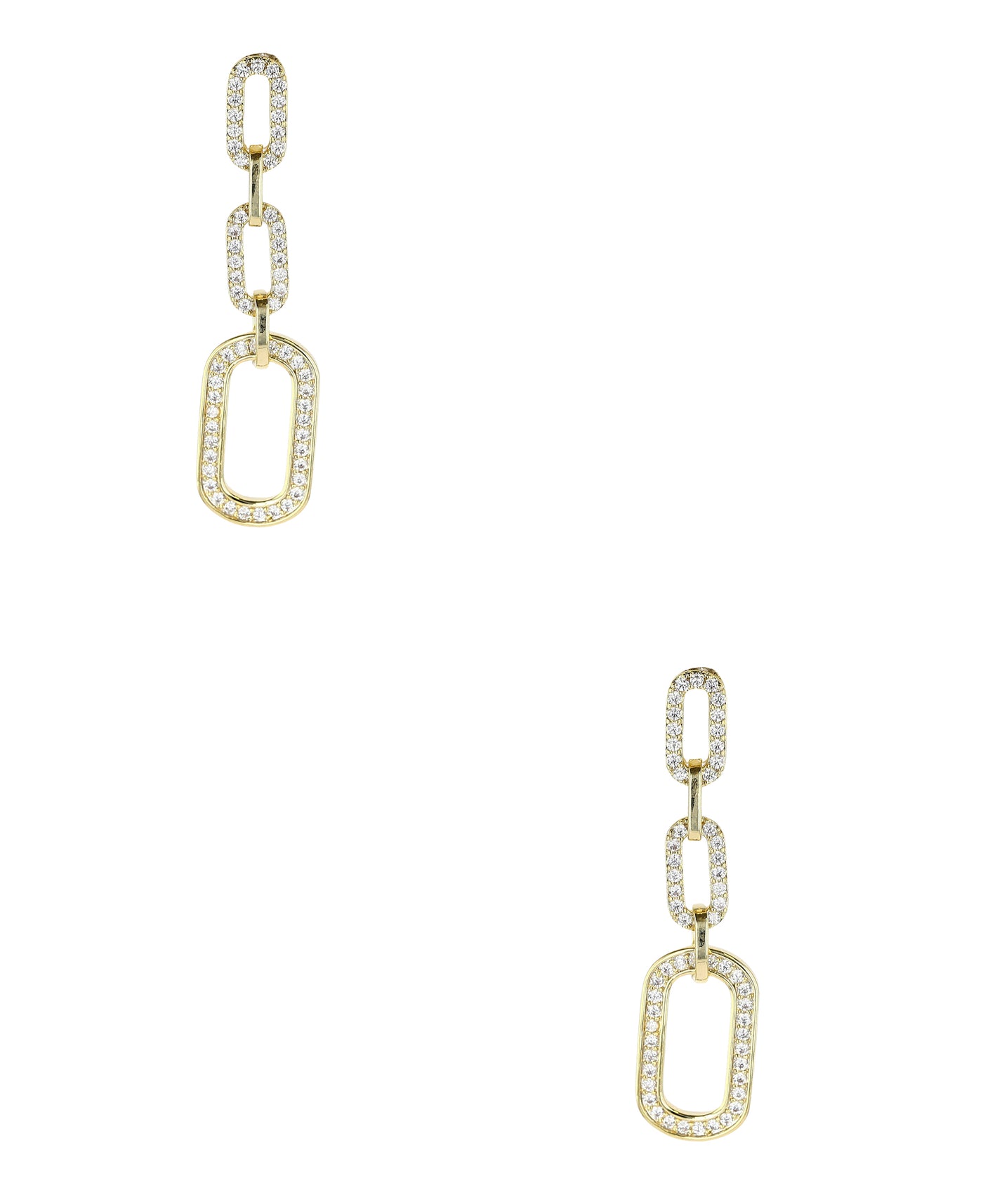 Chain Drop Earrings w/ CZ Accent image 1