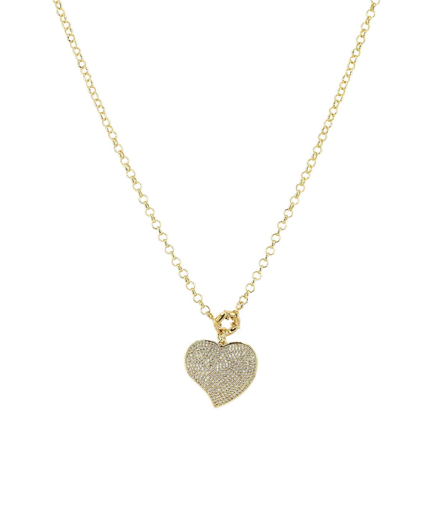 Pave Heart Pendant Necklace image 1