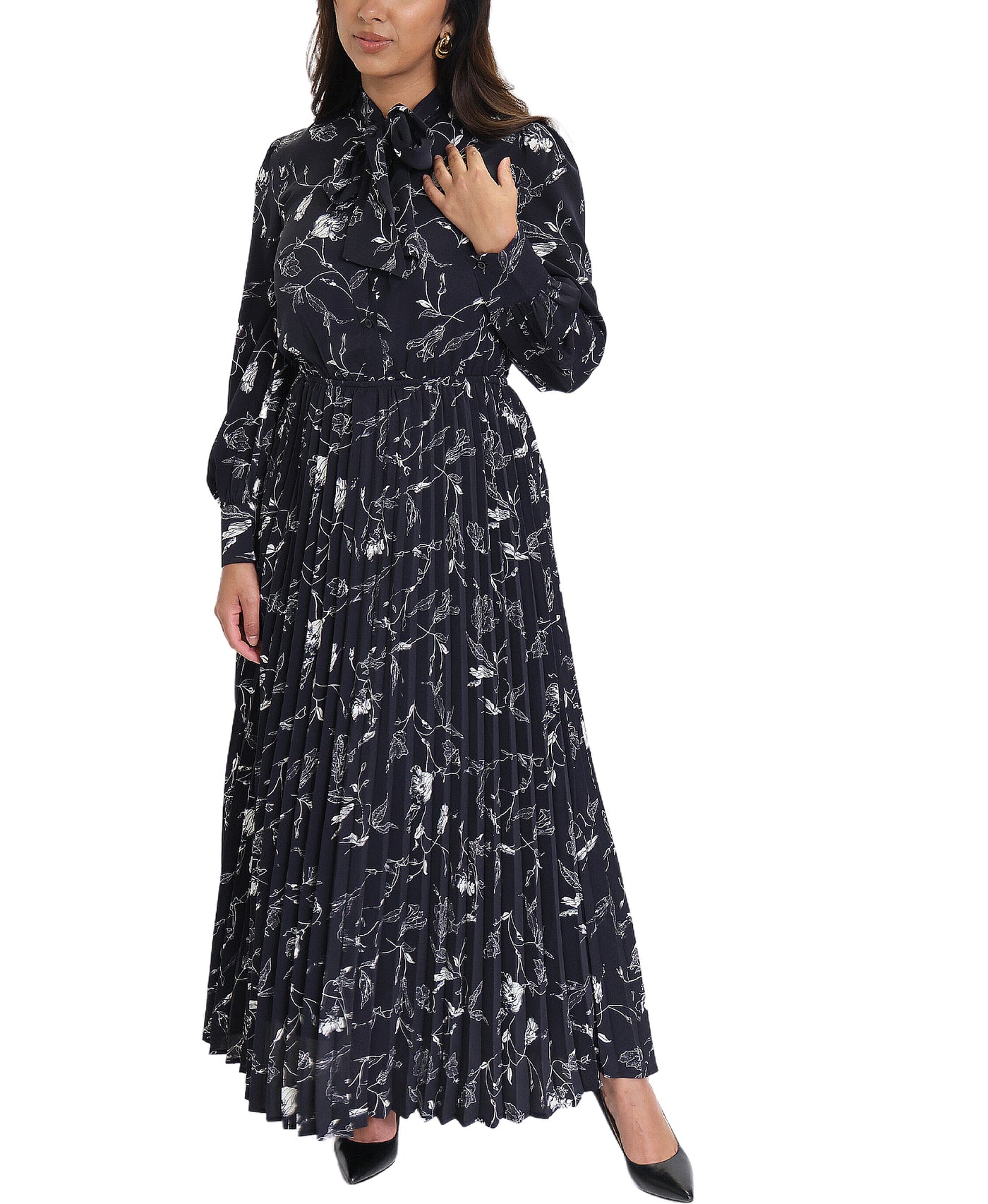 Floral Print Pleated Maxi Dress image 1