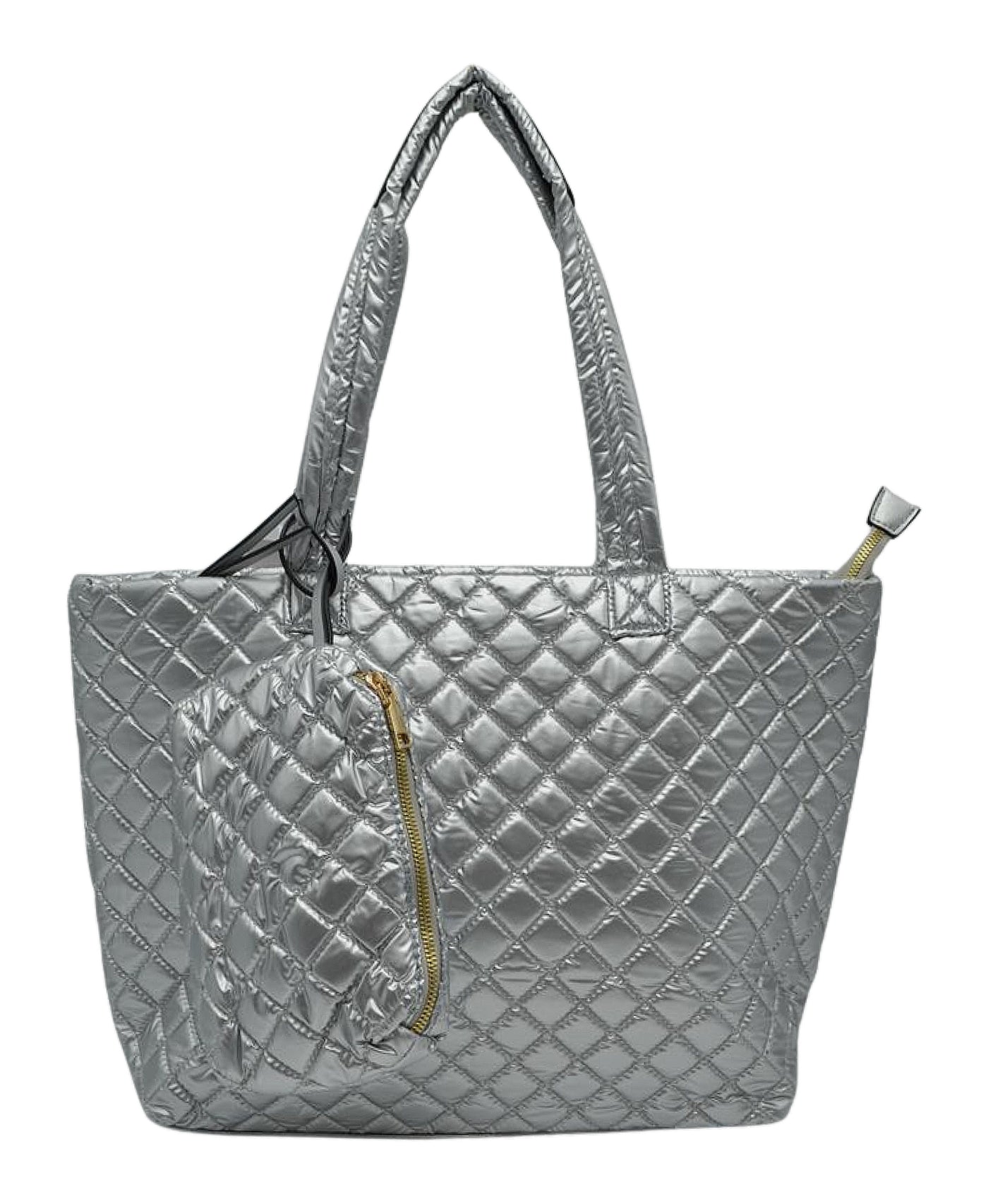 Quilted Tote Bag w/ Removable Wristlet image 1