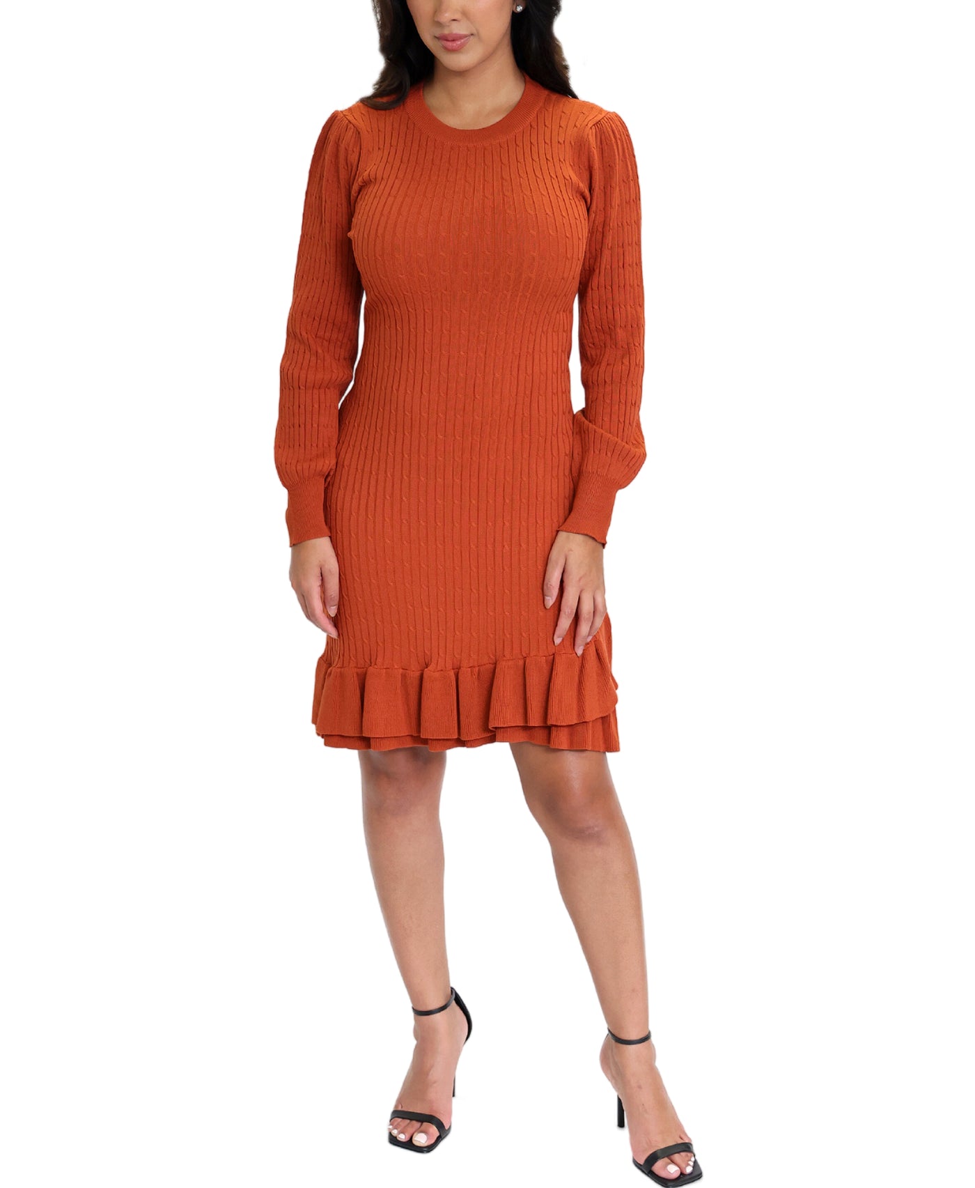 Knit Dress w/ Ruffle Detail image 1