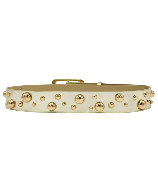 Metallic Faux Leather Studded Belt view 2