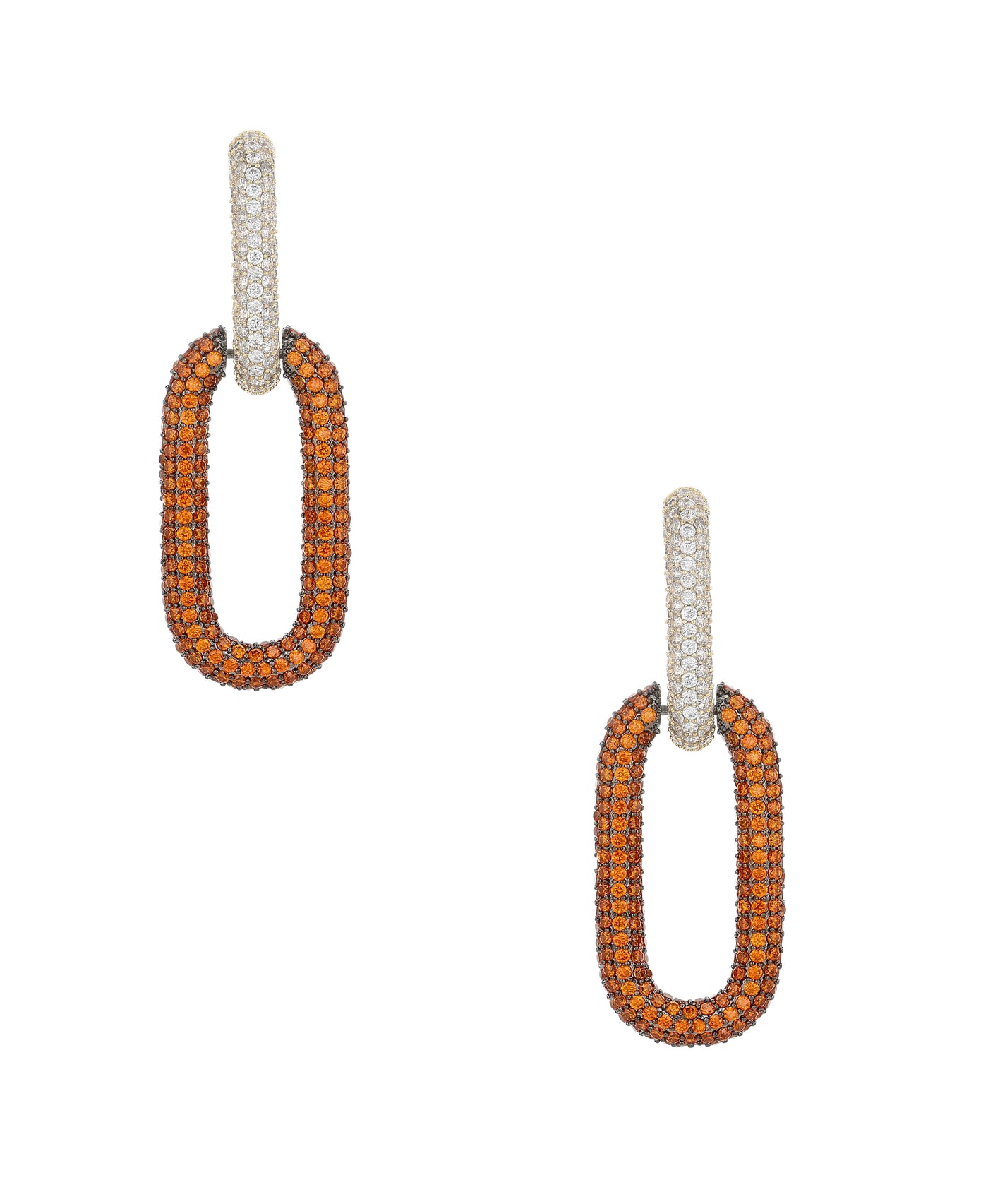 CZ Link Drop Earrings image 1