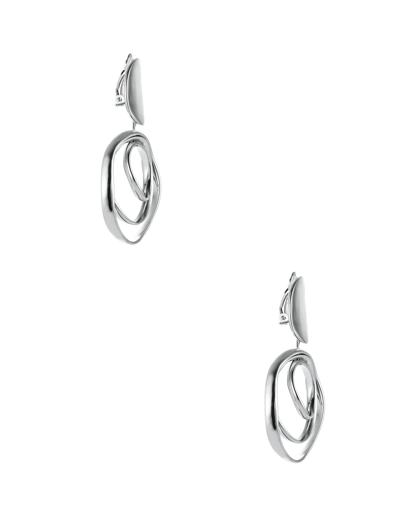 Front Hoop Clip-On Drop Earrings image 2
