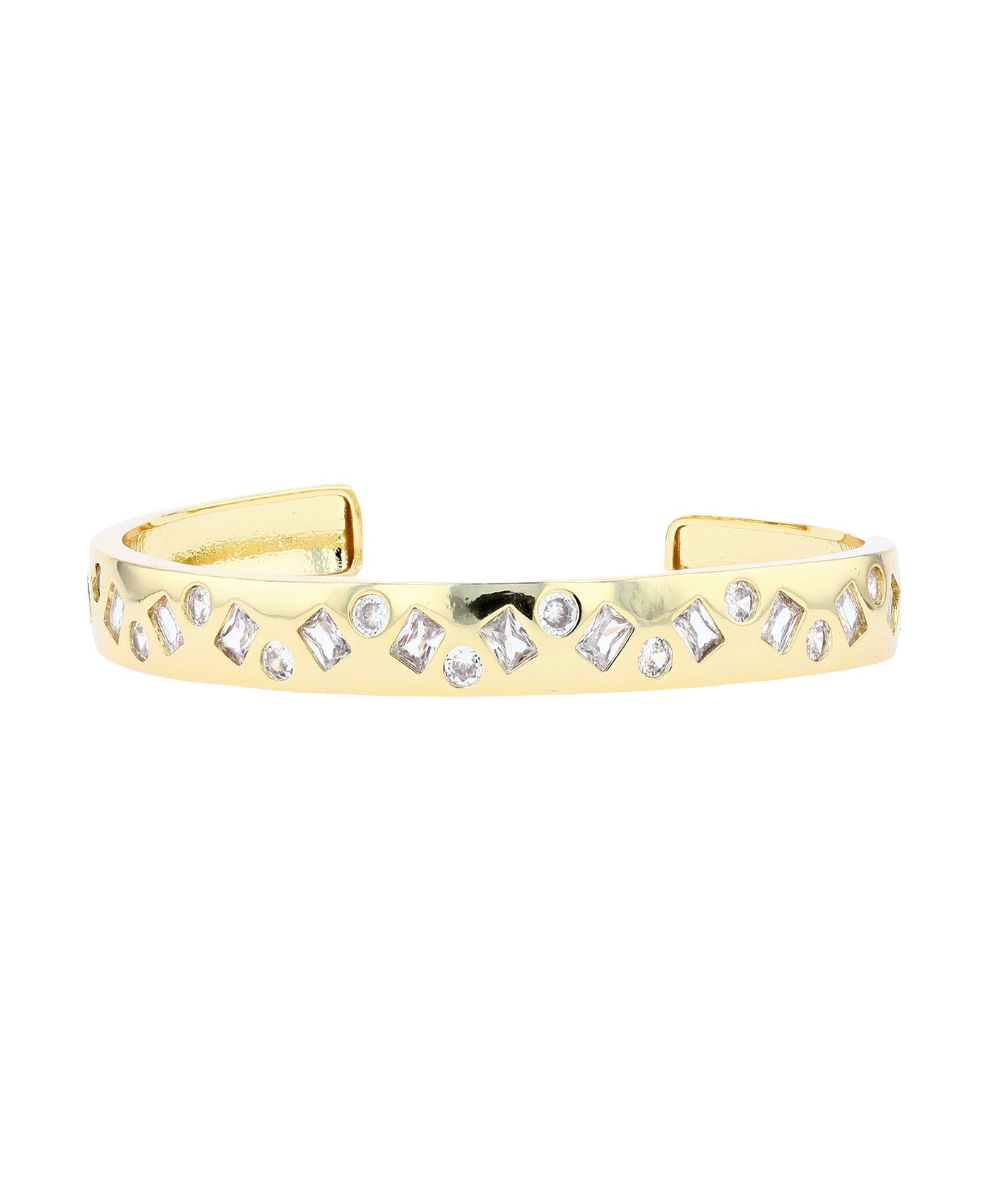 Scattered Cubic Zirconia Cuff Bracelet image 1