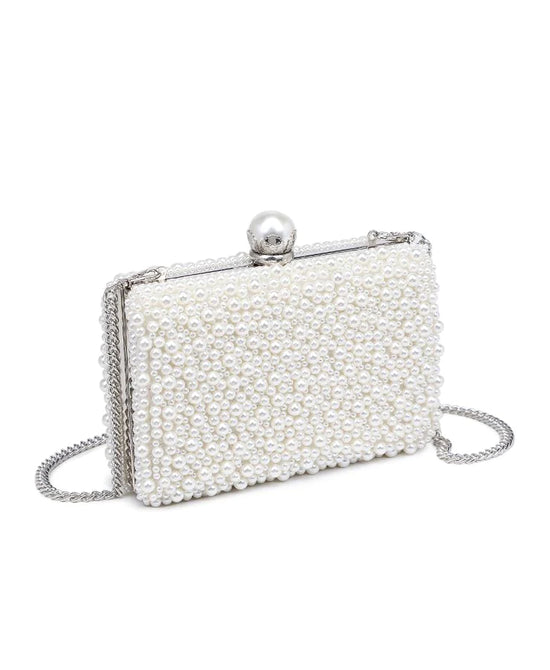 Faux Pearl Hardcase Clutch view 3
