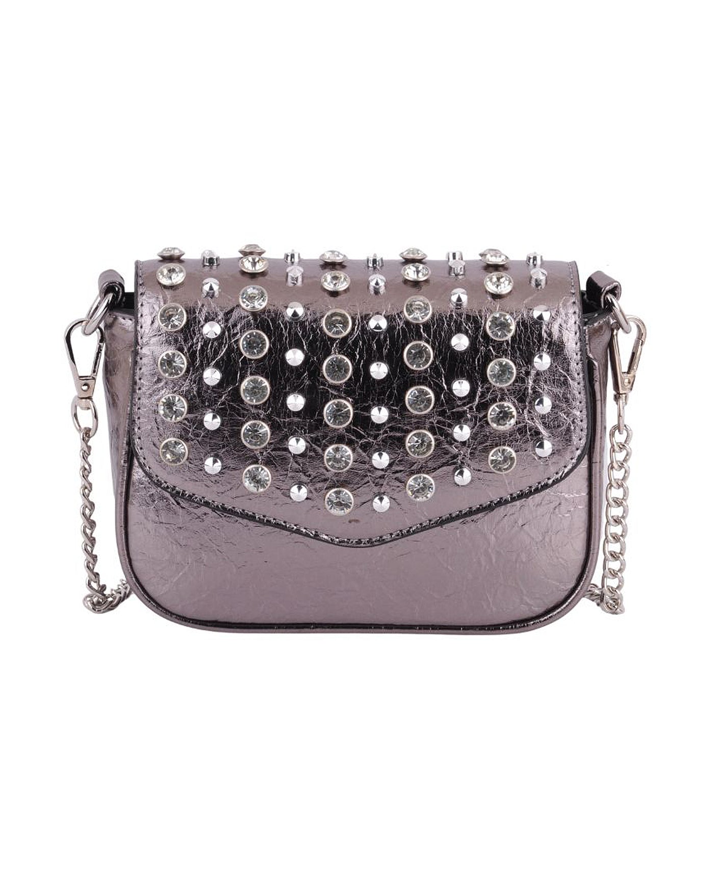 Rhinestone Crossbody Bag w/ Chain Strap image 1