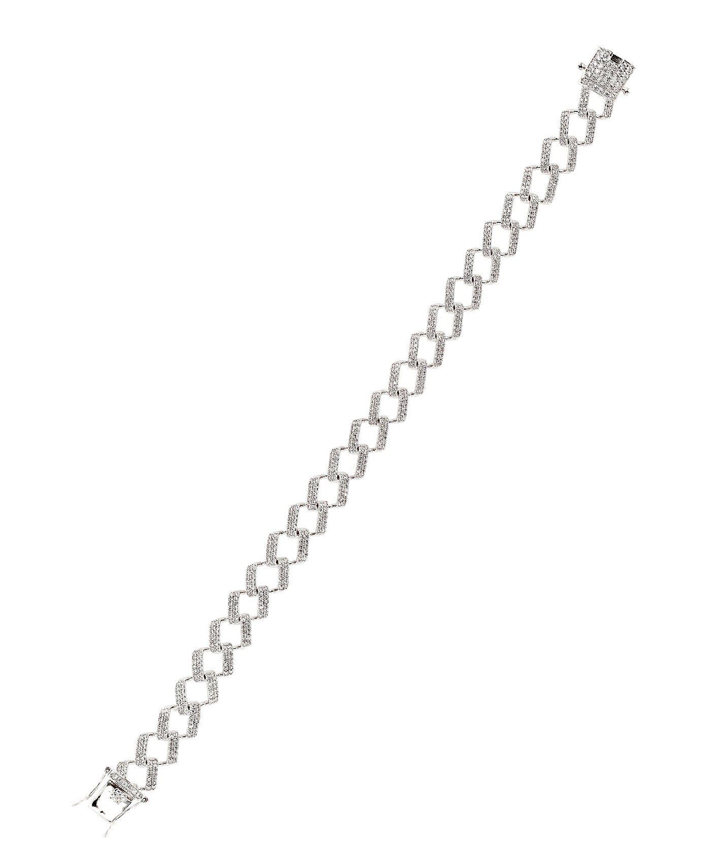 Men's Chain Link Bracelet w/ Cubic Zirconia image 1